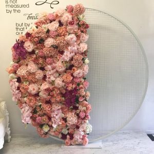 Pink Floral Round Mesh Screen